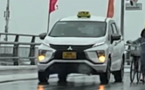 Lái taxi 'dìu' cụ già đi xe đạp qua cầu giữa mưa gió