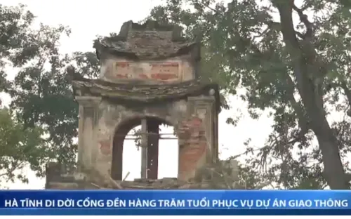 Hà Tĩnh di dời cổng đền hàng trăm tuổi phục vụ dự án giao thông