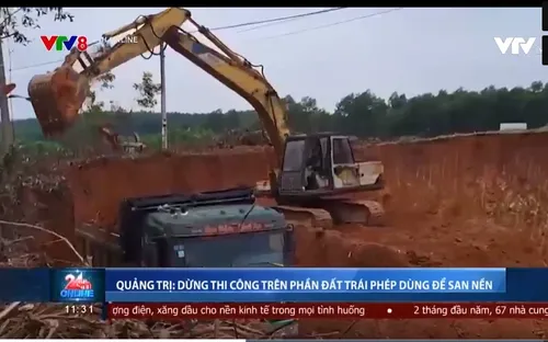 Quảng Trị: Dừng thi công trên phần đất trái phép dùng san nền khu tái định cư