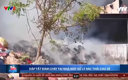 Gia Lai: Cháy lớn tại nhà máy xử lý rác thải Chư Sê