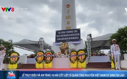 Quảng Bình tổ chức lễ truy điệu và an táng 16 hài cốt liệt sĩ quân tình nguyện Việt Nam hy sinh tại nước bạn Lào