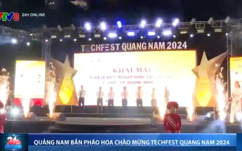 Quảng Nam bắn pháo hoa chào mừng Techfest Quang Nam 2024