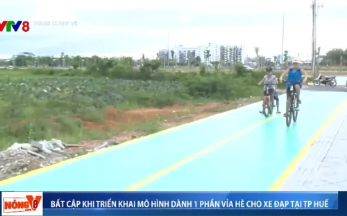 Bất cập triển khai mô hình dành 1 phần vỉa hè cho xe đạp tại TP Huế