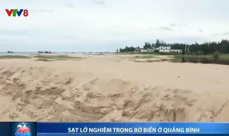 Sạt lở nghiêm trọng ven biển Quảng Bình