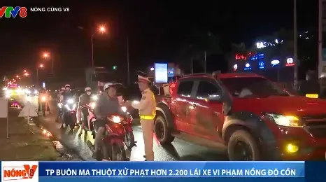 Thành phố Buôn Ma Thuột xử phạt hơn 2.200 trường hợp lái xe vi phạm nồng độ cồn