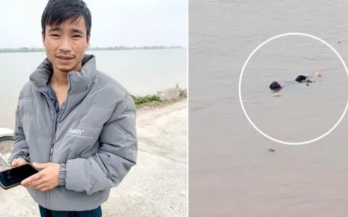 Người đàn ông lao mình xuống sông Hồng cứu người đuối nước