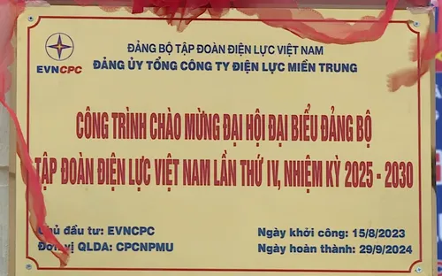 Gắn biển công trình Trạm biến áp 110kV Cảng Quy Nhơn và đấu nối