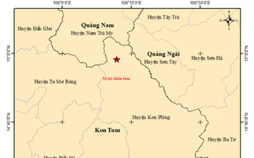 Liên tiếp xảy ra động đất tại huyện Kon Plông, Kon Tum