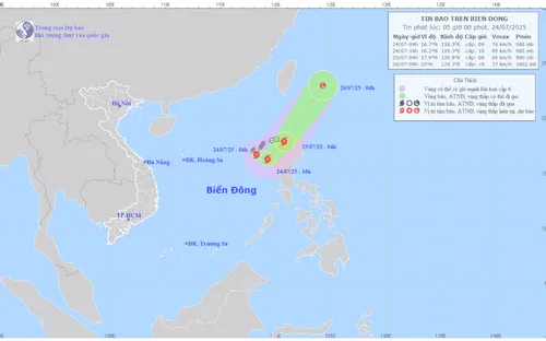 Bão số 4 giật cấp 11 trên vùng biển phía Đông của khu vực Bắc Biển Đông