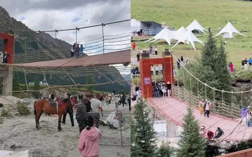 Sập cầu treo tại khu du lịch Tân Cương (Trung Quốc), 5 người thiệt mạng