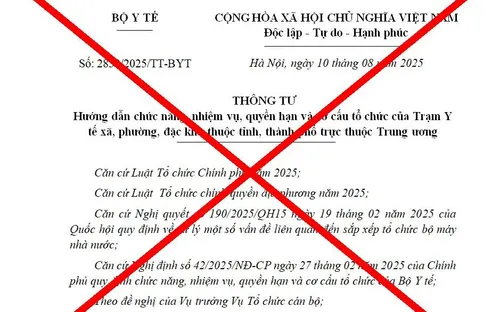 Bộ Y tế cảnh báo về văn bản giả mạo liên quan chức năng, nhiệm vụ của trạm y tế xã, phường