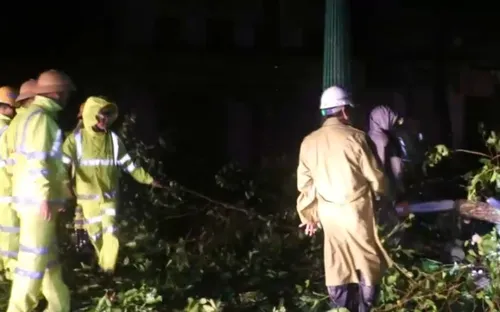 Lực lượng vũ trang khắc phục sau bão trong đêm