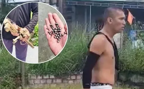 Bắt đối tượng bắn anh trai bằng súng tự chế, cầm dao đe dọa công an
