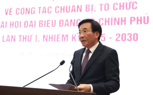 Đại hội đại biểu Đảng bộ Chính phủ lần thứ 1 sẽ diễn ra từ ngày 12 đến 13/10