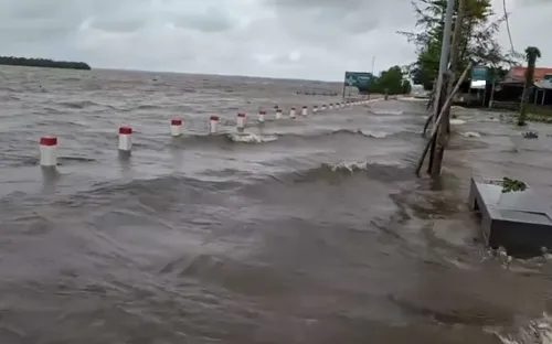 Triều cường dâng cao gây ngập vùng thấp trũng phá Tam Giang