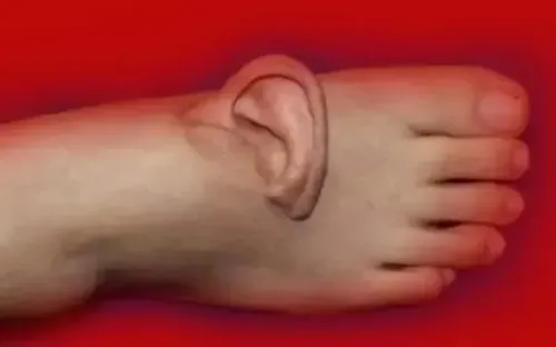 Người phụ nữ Trung Quốc “nuôi” tai trên bàn chân suốt 5 tháng