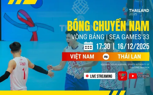 Lịch thi đấu và trực tiếp bóng chuyền nam SEA Games 33 hôm nay trên VTV: Tuyển Việt Nam chạm trán Thái Lan

