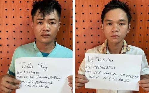 Hai thanh niên cầm dao chém người lúc nhậu rồi trộm xe tẩu thoát