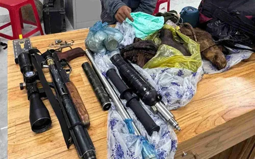 Bắt giữ 2 người dùng súng nén khí săn thú ở Lâm Đồng