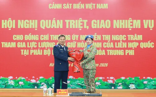 Nữ sĩ quan Cảnh sát biển Việt Nam đầu tiên lên đường thực hiện sứ mệnh Gìn giữ hòa bình