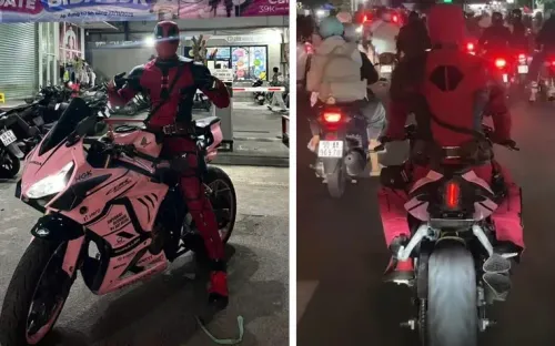 CSGT TP.HCM xử phạt người hóa trang Deadpool chạy xe phân khối lớn vi phạm giao thông