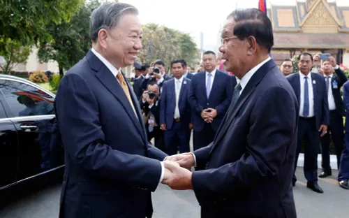 Campuchia tổ chức lễ đón trọng thể Tổng Bí thư Tô Lâm tại Hoàng cung