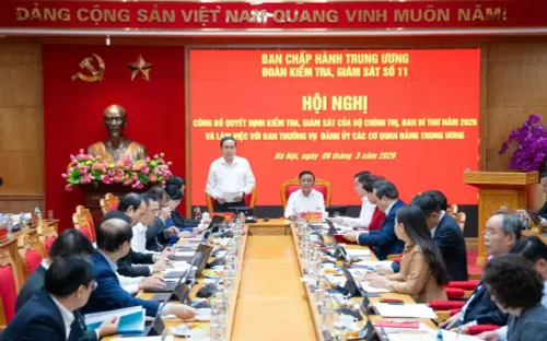 Công bố quyết định kiểm tra, giám sát của Bộ Chính trị, Ban Bí thư đối với Đảng ủy các cơ quan Đảng Trung ương