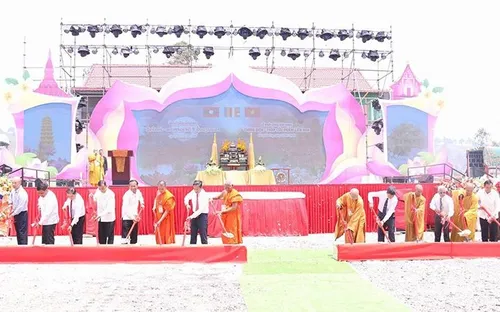 Khởi công xây dựng Chính điện Khu điện thờ các Anh hùng liệt sĩ Việt - Lào