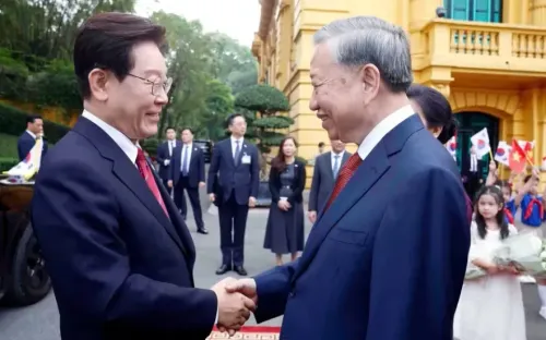 Tổng Bí thư, Chủ tịch nước Tô Lâm chủ trì Lễ đón Tổng thống Hàn Quốc Lee Jae Myung