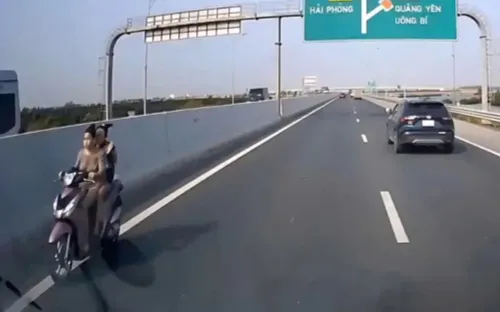 Thiếu nữ 16 tuổi chạy xe máy ngược chiều trên cao tốc, 3 người bị phạt 16,5 triệu đồng
