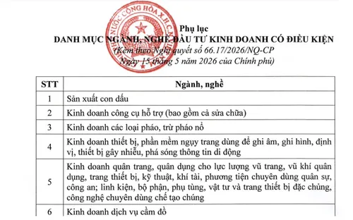 Ngành nghề kinh doanh có điều kiện giảm từ 198 xuống còn 142