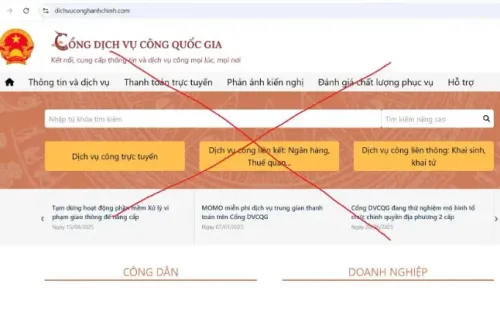 Công an TP Đà Nẵng cảnh báo website giả mạo Cổng Dịch vụ công Quốc gia để đánh cắp thông tin người dân
