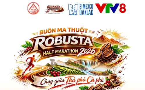 5.000 vận động viên sẵn sàng tranh tài tại Giải chạy Buôn Ma Thuột Robusta Half Marathon VTV8 năm 2026