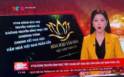 VTV8 thông báo dừng truyền hình trực tiếp Chung kết Cuộc thi Hoa hậu Văn hóa Việt Nam toàn cầu