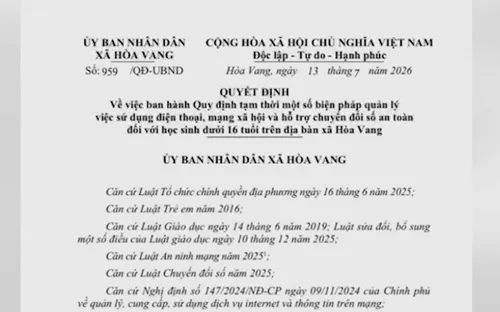 Xã đầu tiên tại Đà Nẵng ban hành quy định quản lý điện thoại đối với học sinh dưới 16 tuổi