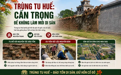 Trùng tu di tích Huế: Thận trọng để không làm mới di sản