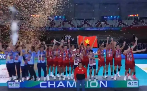 Thắng nghẹt thở Thái Lan, tuyển bóng chuyền nam Việt Nam vô địch SEA V.Cup 2026