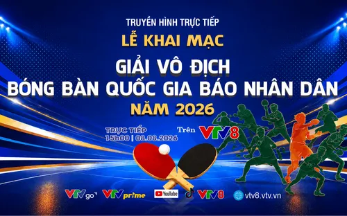Live (15h 8/8) Lễ khai mạc và thi đấu Giải vô địch bóng bàn Quốc gia Báo Nhân Dân lần thứ 44 năm 2026
