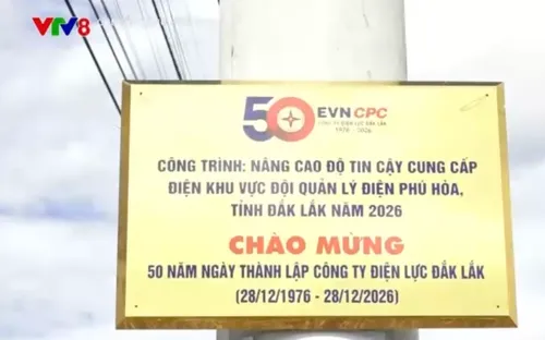Công ty Điện lực Đắk Lắk gắn biển 5 công trình chào mừng 50 năm thành lập