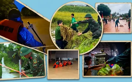 Ấm tình quân dân giữa mùa mưa lũ