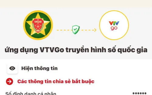 Tích hợp đăng nhập VTVgo bằng tài khoản VNeID