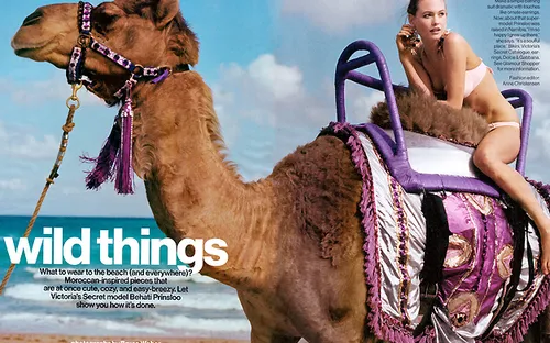 Người tình của giám khảo The Voice cưỡi lạc đà trên biển