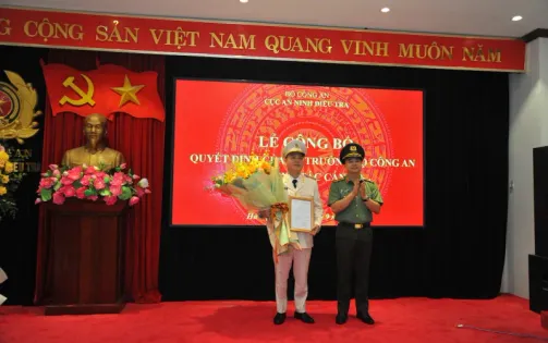 Thượng tá Trần Văn Hùng được bổ nhiệm giữ chức Phó Cục trưởng Cục An ninh điều tra