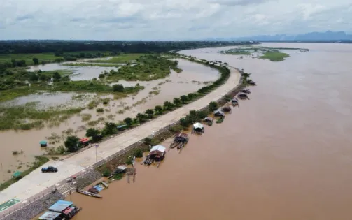 Nguy cơ nước sông Mekong tại Thái Lan tràn bờ gây lũ lụt nghiêm trọng