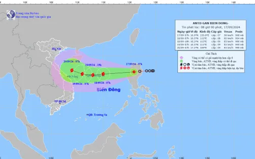 Áp thấp nhiệt đới đang ở trên đất liền đảo Luzon (Philippines), giật cấp 9