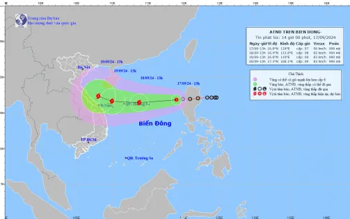 Áp thấp nhiệt đới đã vào Biển Đông, có khả năng thành bão trong 24 - 48 giờ tới