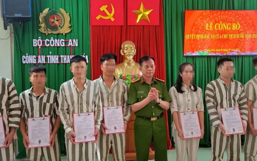 Thanh Hóa: 13 phạm nhân đang thi hành án được đặc xá