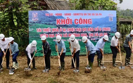 Khởi công tái thiết nhà ở vùng lũ tại xã Mường Hoa (Sa Pa)