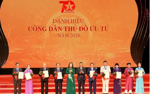 Hà Nội vinh danh 10 Công dân Thủ đô ưu tú năm 2024