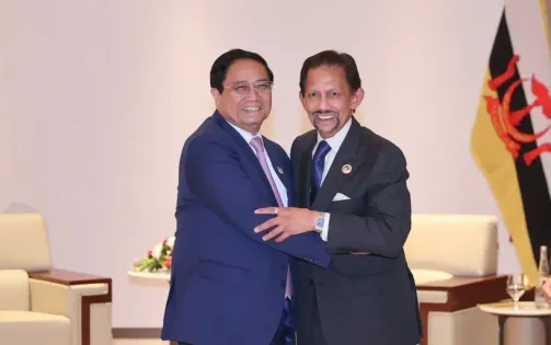 Thủ tướng Phạm Minh Chính hội kiến Quốc vương Brunei Haji Hassanal Bolkiah